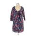 Juicy Couture Casual Dress - Shift: Blue Floral Dresses - Women's Size P