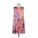 AB Studio Casual Dress: Purple Floral Motif Dresses - Women's Size Medium