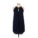 C&E Lifestyle Casual Dress - Shift Keyhole Sleeveless: Blue Print Dresses - Women's Size Medium