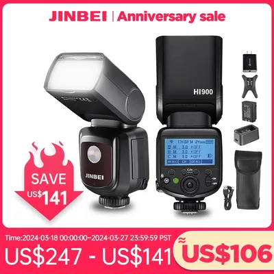 JINBEI-HI900 Speedlite 80W flash pour appareil photo TTL HSS Speedlight chaussure chaude