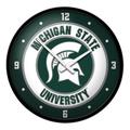 White Michigan State Spartans Modern Disc Wall Clock