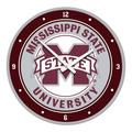 Gray Mississippi State Bulldogs Modern Disc Wall Clock