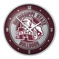 Gray Mississippi State Bulldogs Mascot Modern Disc Wall Clock