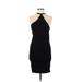 Cloth. by Design Casual Dress - Bodycon Halter Sleeveless: Black Print Dresses - Women's Size Medium