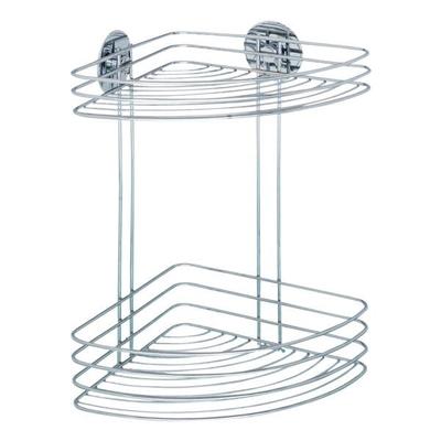 Wenko Eckregal silbern 2 Etagen mit Turbo-Loc - Befestigen ohne Bohren silber, 26.5 cm