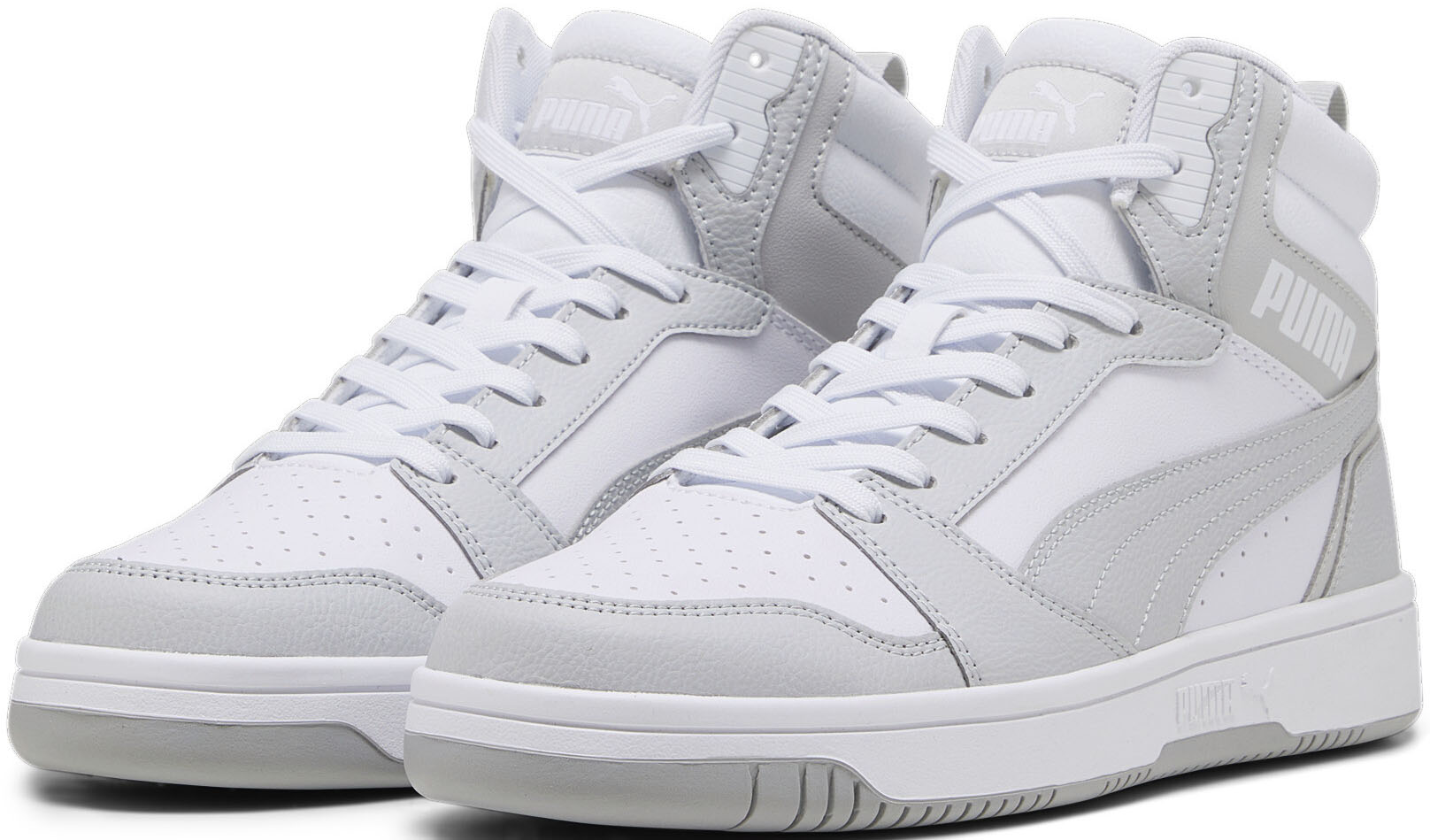 Sneaker PUMA "REBOUND V6", Damen, Gr. 37, weiß (puma weiß, ash gray), unifarben, Schuhe Sneaker