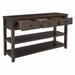 Console Table with Two Open Shelves, Pine Solid Wood Frame and Legs
