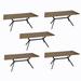 5Pcs Dining Tables Mid-Century Vintage Kitchen Tables for Dining Room Balcony Cafe Bar Walnut - 71"x 35.5"x 29.5"