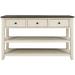 Retro Design Console Table with Two Open Shelves, Pine Solid Wood Frame and Legs