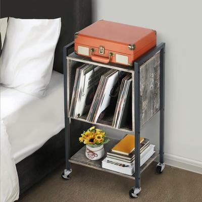 Vinyl Record Player Stand with Record Storage