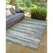 Allstar Rugs 7 7 x 10 0 Gainsboro Grey Modern Abstract Themed Polypropylene Outdoor Rug with a Dark Cyan Weathered Texture Design and Beige Accents. Flatweave in Turkey.