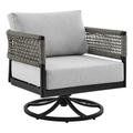 Afuera Living Modern Aluminum Outdoor Swivel Rocking Chair in Black