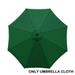 8.8ft 8 Ribs Patio Umbrella Replacement Cover Canopy Outdoor Market Beach Deck Replacement Cover Top Green (Cover Only)
