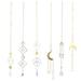 NUOLUX 6pcs Sun Star Moon Wind Chime Pendant Crystal Wind Bell Window Wind Bell Pendant