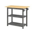 Designs2Go 3 Tier Butcher Block Kitchen Prep Island with Drawer Dark Gray