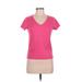 Shein Short Sleeve T-Shirt: Pink Print Tops - Women's Size Medium