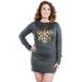 Women's Sequined Snowflake Plus Size Sweater Dress