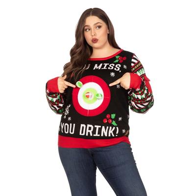 Women's Drinking Game Plus Size Ugly Christmas Sweater