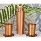 Gift set-Copper Bottle (Matte)7 Chakra 100% Pure Copper, Heart Chakra glass and coasters/Water Bottle/1000ml/Meditation/Gym/Yoga from India