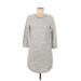 Gap Outlet Casual Dress - Shift Crew Neck 3/4 sleeves: Gray Marled Dresses - Women's Size Medium