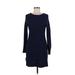 Old Navy Casual Dress - Mini Crew Neck Long sleeves: Blue Print Dresses - Women's Size Medium