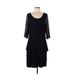 Kensie Cocktail Dress Scoop Neck 3/4 sleeves: Black Print Dresses - Women's Size Medium