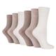 6 Pairs Ladies IOMI FootNurse Gentle Grip Diabetic Socks Light Brown Selection