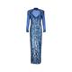 1980S Casadei Blue Sequined Maxi Dress