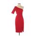 Jill Jill Stuart Cocktail Dress - Sheath One Shoulder Sleeveless: Red Print Dresses - Women's Size 2