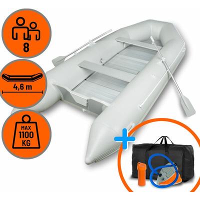 Schlauchboot Angelboot Paddelboot aus robustem pvc für 8 Personen, für Außenborder, 4,60m x 1,90m Image