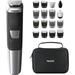 Philips Multigroomer All-in-One Trimmer Series 5000 18 Piece Mens Grooming Kit for Beard Face Hair Body Hair Trimmer for Men No Blade Oil Needed NeeGo Case