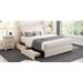 VECELO Platform Bed Frame with 4 Storage Drawers, Adjustable Upholstered Headboard, Storage Beds