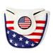 Mallet Putter Covers Headcover PU Leather USA Flag Style Half-round Club Head Cover Head Cover