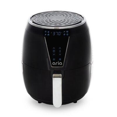 Aria Air Fryers Aria 4.7 Qt. Air Fryer Toxin-Free & Cooking w/ Recipe Book Stainless Steel in Gray | 14.25 H x 12.75 W x 12.75 D in | Wayfair