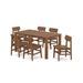 POLYWOOD® Modern Studio Urban Chair 7-Piece Parsons Table Outdoor Dining Set Plastic in Brown | 64 W x 33.99 D in | Wayfair PWS2129-1-TE