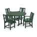 POLYWOOD® Prairie 5-Piece Round Farmhouse Outdoor Dining Set Plastic in Green | 48 W x 48 D in | Wayfair PWS2115-1-GR