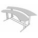 Populas Furniture Infinity Height Adjustable Half-Circle Standing Desk Converter Metal in White/Brown | 72 W x 44 D in | Wayfair IN CC Arch-L5