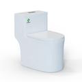 SUPERFLO Dual-Flush Elongated One-Piece Toilet (Seat Included) in White | 25 H x 15.9 W x 26.7 D in | Wayfair OT-2-3