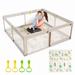 Uanlauo Baby Playpen w/ Mat, 59x59inch Playpen for Babies & Toddlers, Extra Large Baby Playpen Metal in Black | 27 H x 59 W x 59 D in | Wayfair