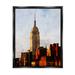 Stupell Industries Empire State Building Cityscape by Jeff Pica Graphic Art Canvas in Blue/Brown/Red | 21 H x 17 W x 1.7 D in | Wayfair