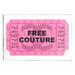 Stupell Industries Free Couture Pink Ticket Stub by Lil' Rue Graphic Art in Black/Pink | 10 H x 15 W x 0.5 D in | Wayfair aw-240_wd_10x15