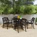 Saoirse Round 4 - Person Outdoor Dining Set Metal in Brown Laurel Foundry Modern Farmhouse® | 42" D x 42" W x 29" H | Wayfair