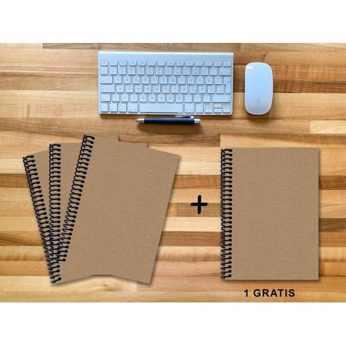 A 4 Notizbuch – Set, 3+1 gratis, Luxury 80 Seiten MUSKAT Designerecycling, kariert 5x5mm