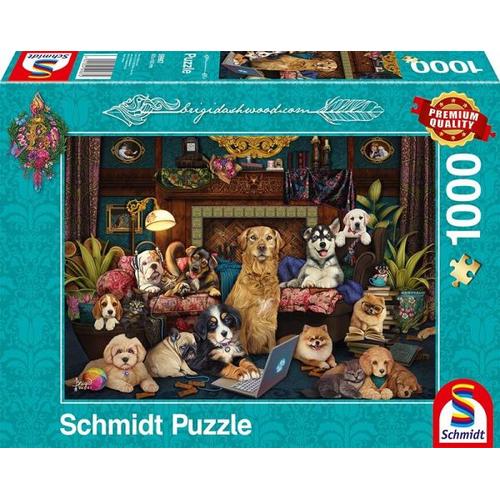 Schmidt 59987 – Brigid Ashwood, Bunter Abend im Salon, Puzzle, 1000 Teile – Schmidt Spiele