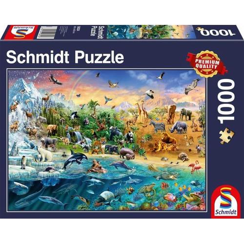 Schmidt 58324 - Die Welt der Tiere, Puzzle, 1000 Teile - Schmidt Spiele