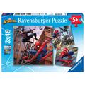 Ravensburger Kinderpuzzle 08025 - Spider-Man beschützt die Stadt - 3x49 Teile Spider-Man Puzzle für Kinder ab 5 Jahren - Ravensburger Verlag