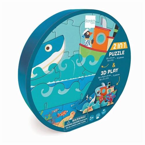 SCRATCH - 2in1 Spielpuzzle 3D Ozean 30 Teile - Carletto Deutschland / Scratch