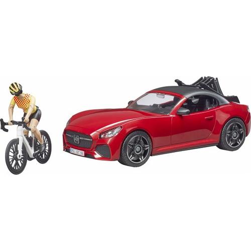 Bruder 3485 BRUDER Roadster mit 1 Rennrad und Radfahrerin – Bruder Spielwaren GmbH & Co. K