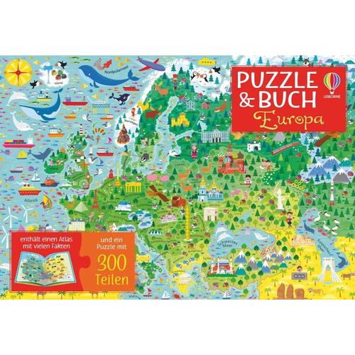 Puzzle & Buch: Europa - Usborne Verlag