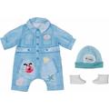 Zapf Creation® 832592 - BABY born Deluxe Jeans Overall mit Mütze und Schuhen, Blau, Puppenkleidung für Puppen 43 cm - Zapf Creation AG